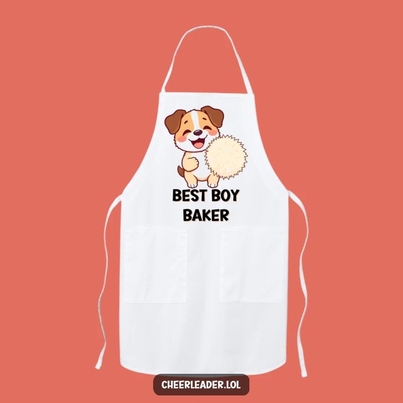 Funny Dog Pom-Pom Apron: A Happy Chef's Hilarious Kitchen Companion