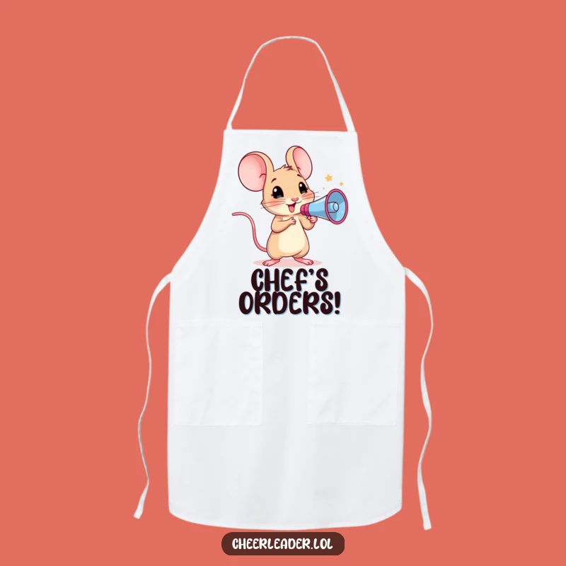 Funny Mouse Cheer Apron: Hilarious Animal Leader for Kitchen Encouragement Gift