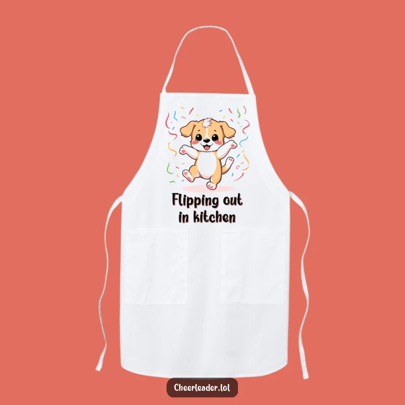 Funny Puppy Cartwheel Apron: Cook Up Laughter - A Hilarious Gift!