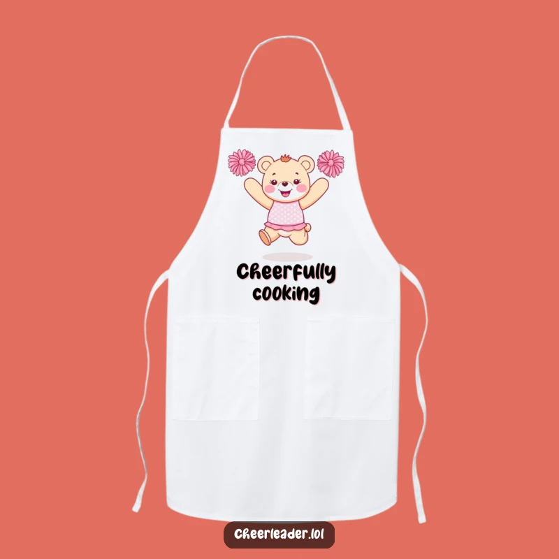 Funny Bear Cheerleader Apron: Cheer While You Cook, Adorable Funny Gift!