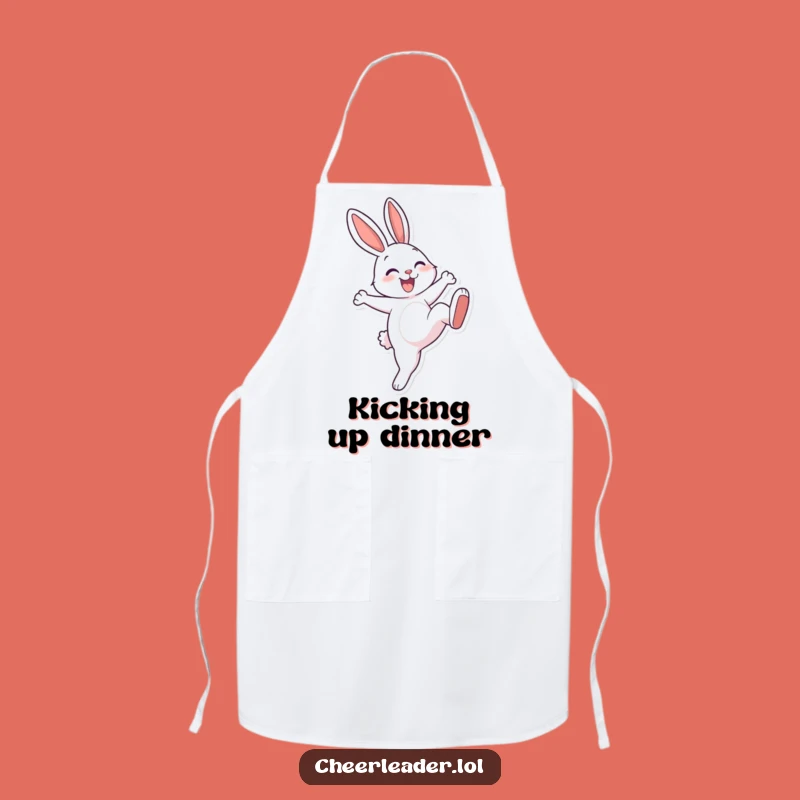 Funny Rabbit High Kick Apron: Cheerful Chef Gift