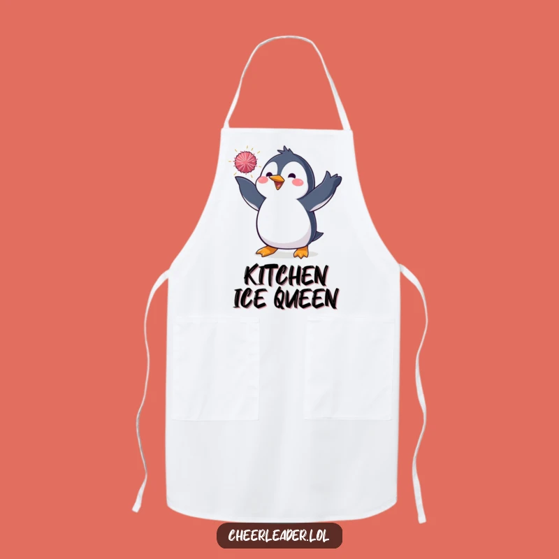 Funny Penguin Pom-Pom Apron - Hilarious Performer's Kitchen Funny Gift