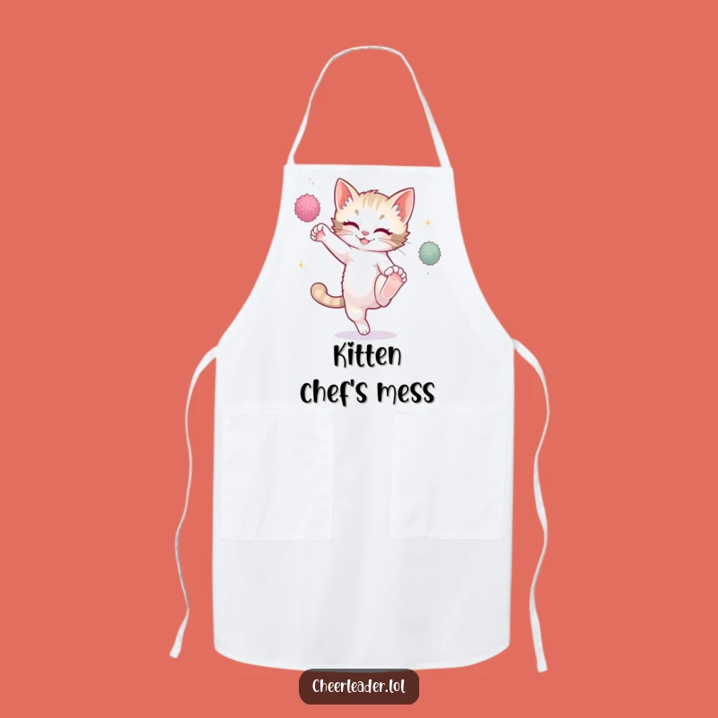 Funny Playful Kitten High Kick Apron - Kitchen Hilarious Gift for Cooks!