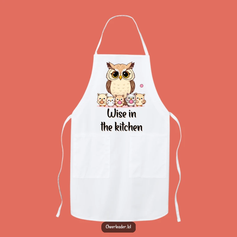 Funny Determined Owl Leader Pom-Pom Apron - Kitchen Hilarious Gift for Chefs!