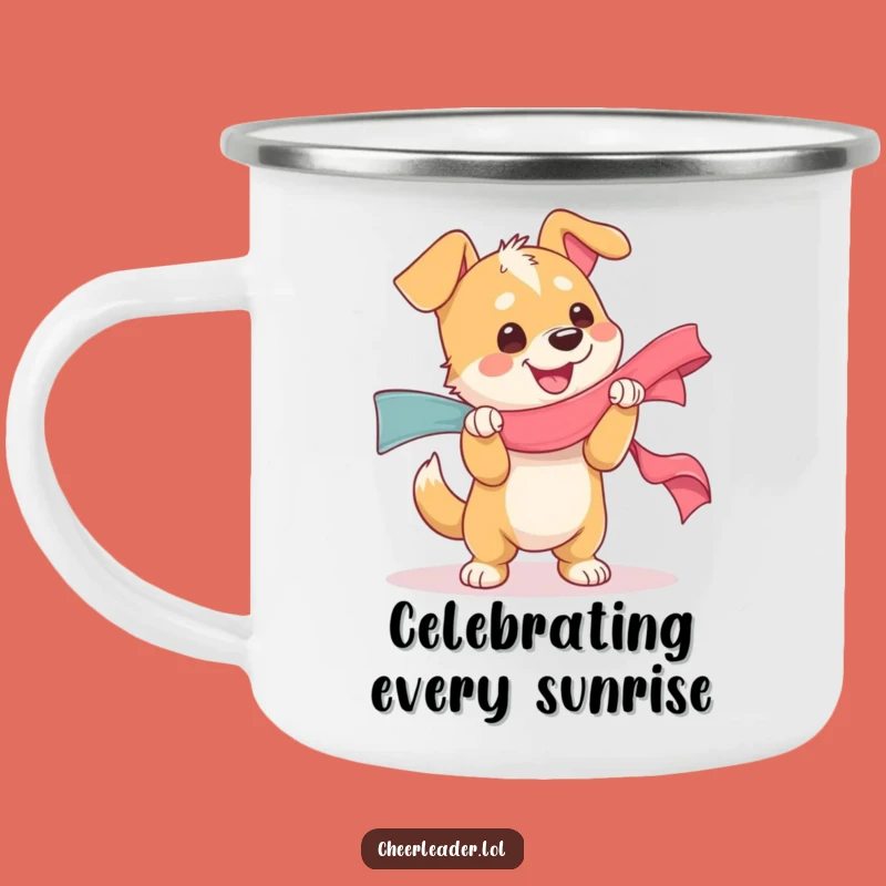 Funny Dog Ribbon Glee Camping Mug - Durable Joy Cup, Outdoor Pup Gift