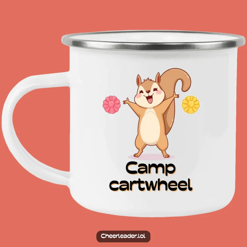 Funny Squirrel Cartwheel Camping Mug - Adventure and Hilarious Action