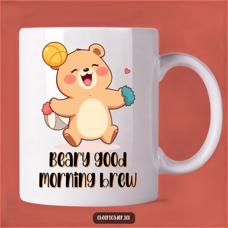 Funny Giggling Bear Pom-Pom Sports Mug - Perfect Hilarious Gift for Game Day Fans!
