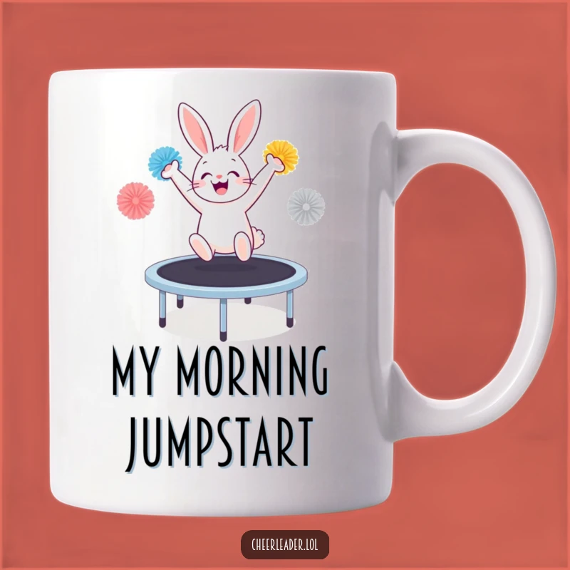 Funny Bunny Trampoline Action Mug: The Perfect Cheerful Gift for Bunny Lovers