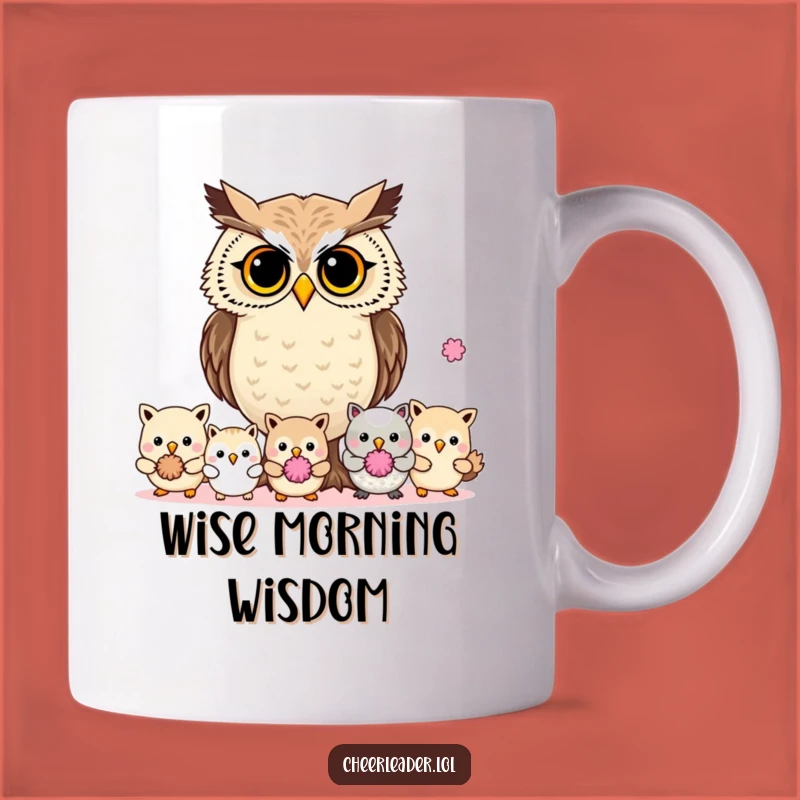 Funny Determined Owl Leader Pom-Pom Mug - Perfect Hilarious Gift for Groups!