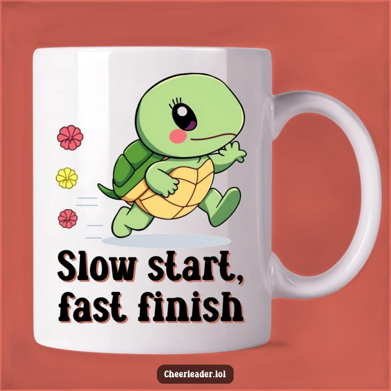 Funny Fast Turtle Mug - Speedy Pom-Poms, Hilarious Surprise Gift