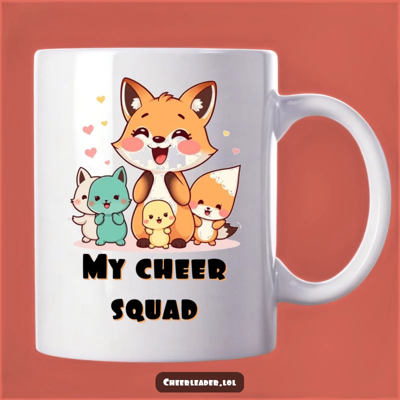 Funny Fox Cheerleader Mug: Squad Leader Fun, Perfect Gift for Teams