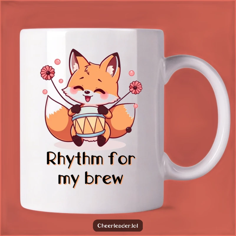 Funny Fox Drummer Coffee Mug: Energetic Rhythms and a Hilarious Gift