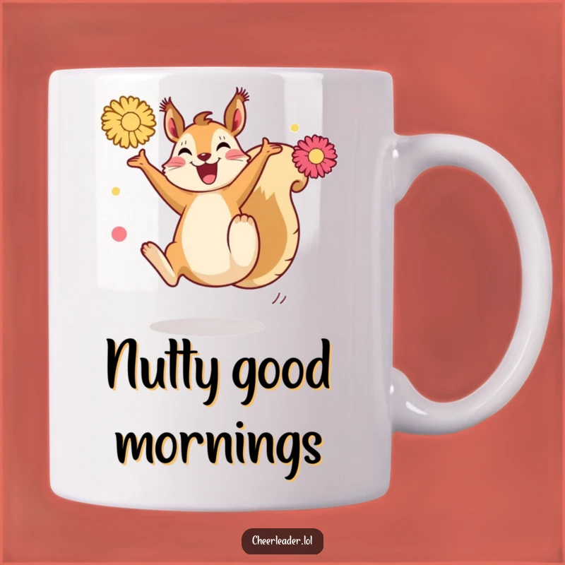 Funny Squirrel Kick Mug: Energetic Pom-Pom High Kick Action, Hilarious Gift