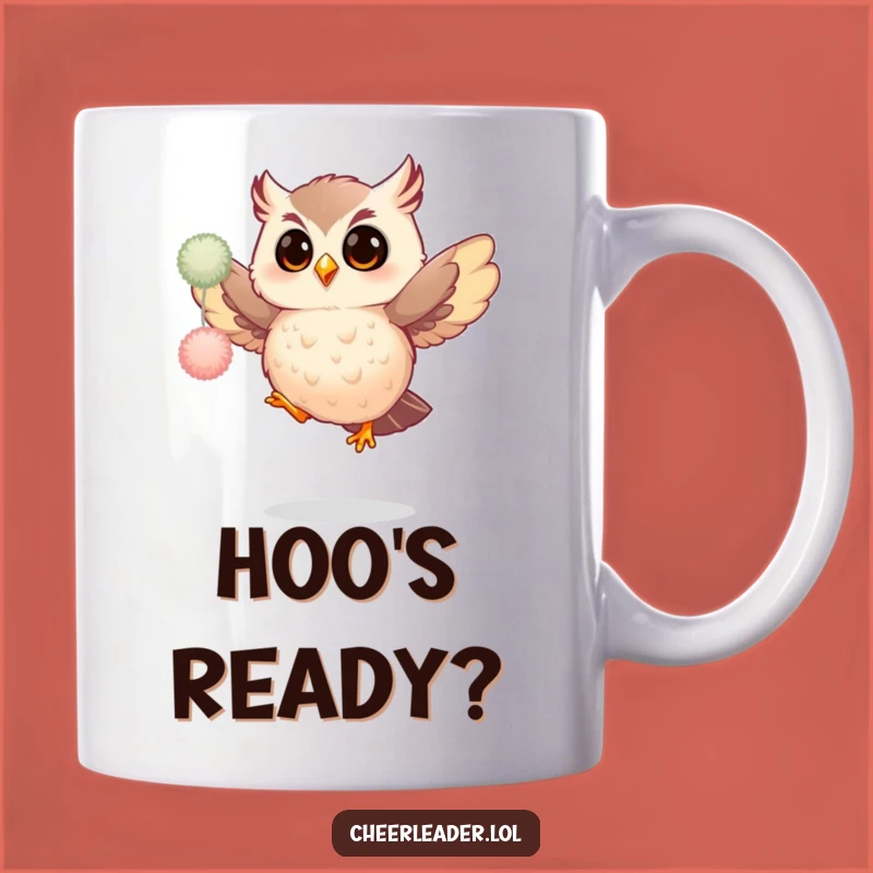 Funny Giggling Owl Pom-Pom Jump Mug - Perfect Hilarious Gift for Owl Lovers