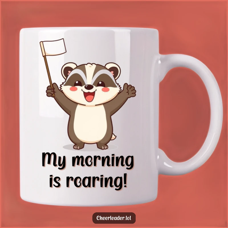 Funny Cheerful Badger Cheer Mug: The Ultimate Happy Gift for Badger Fans!
