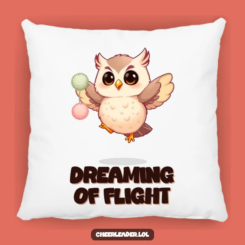 Comfy Funny Giggling Owl Pom-Pom Jump Pillow - Soft Hilarious Decor