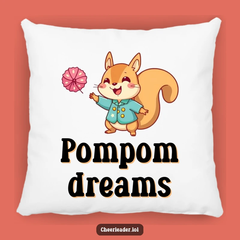 Cozy Funny Squirrel Cheerleader Pillow: Add Sparkly Comfort and Hilarious Charm