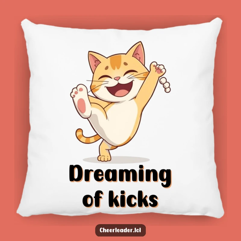 Funny Cat Pillow - Cozy & Determined Martial Arts Decor Gift