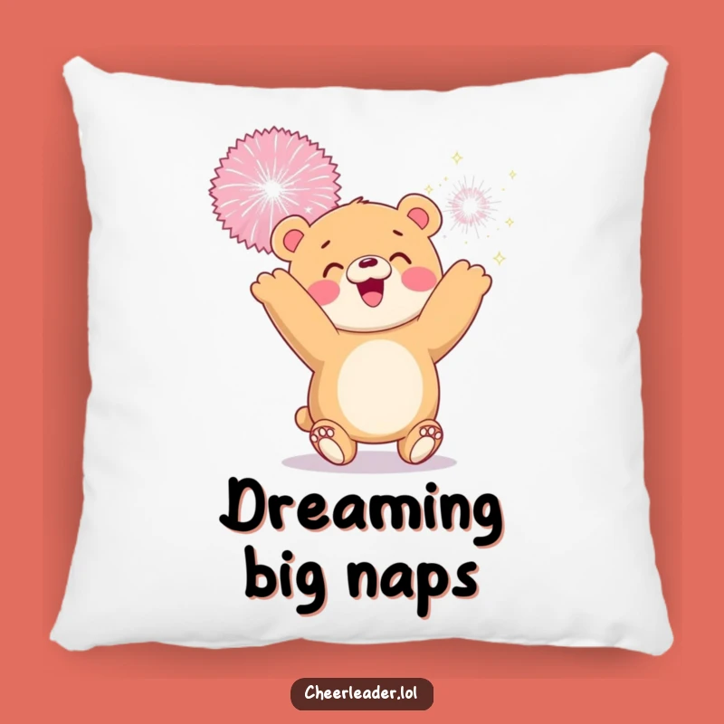 Funny Bear Cub Pillow: Sparkly Pom-Pom Comfort, Cozy & Hilarious Accent