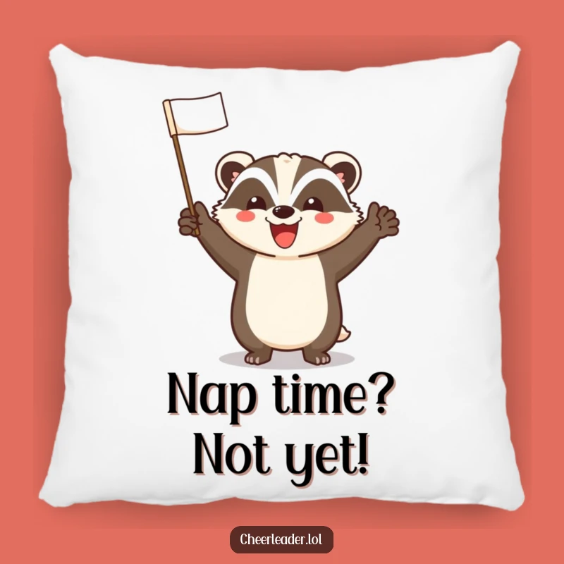 Funny Cheerful Badger Pillow: Cozy Comfort with Spirited Smiles!