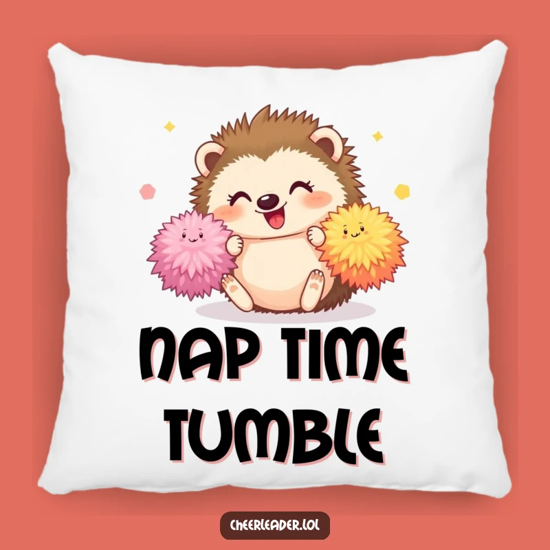 Funny Hedgehog Pom-Pom Tumble Pillow: Cozy Cute Decor, Perfect Funny Gift