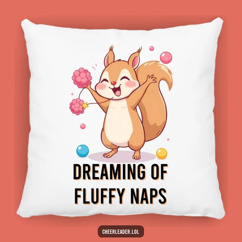 Funny Squirrel Cartwheel Pillow: Cozy Comfort with Hilarious Energetic Flair