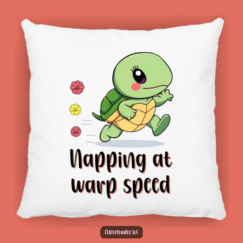 Funny Fast Turtle Pillow - Cozy Speed Cushion, Hilarious Surprise Gift