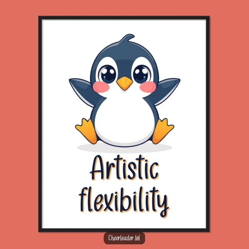 Funny Penguin Split Digital Art: Hilarious Penguin Split for Instant Download Decor