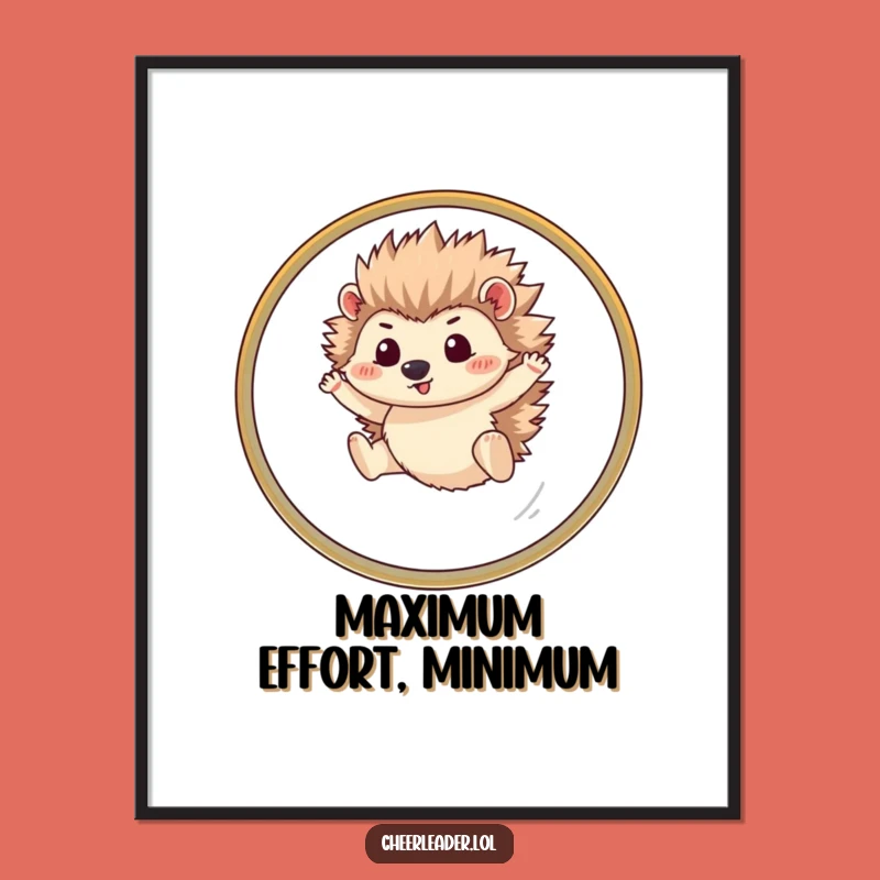 Funny Hedgehog Hoop Digital Print: Instant Hilarious Wall Art