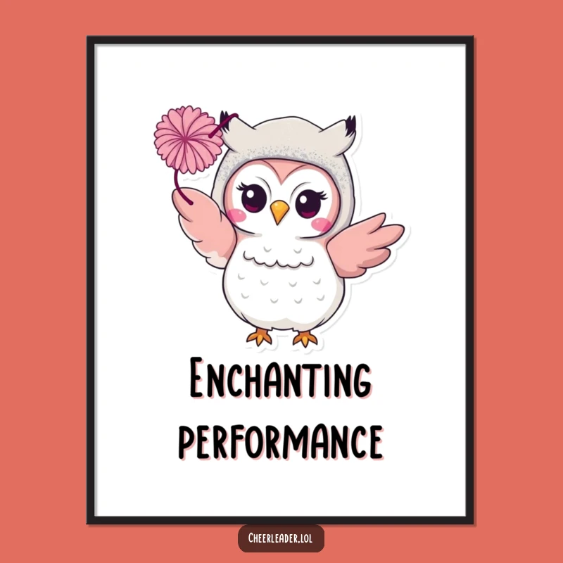 Funny Owl Glitter Digital Art: Performer Decor Gift