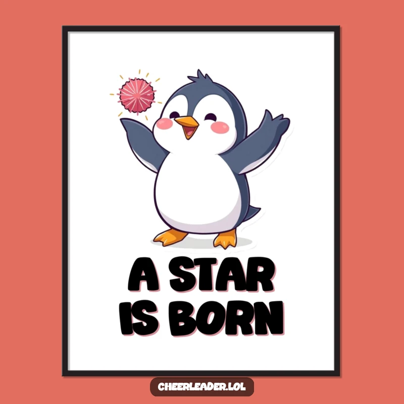 Funny Penguin Pom-Pom Digital Art - Instant Dazzling Decor Funny Gift