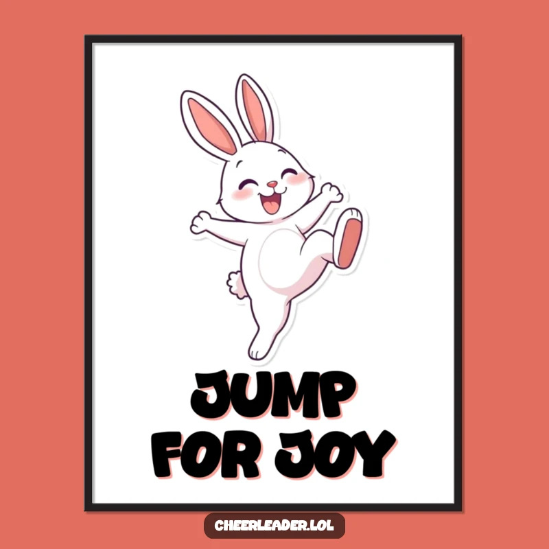 Funny Rabbit High Kick Digital Art: Cheerful Athlete Decor Gift