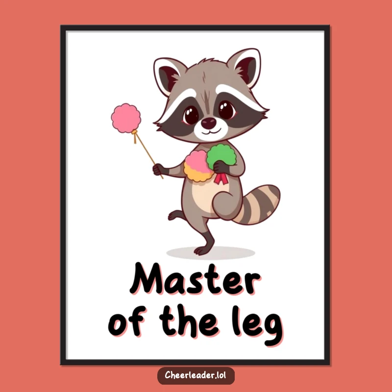 Funny Raccoon Cheer Digital Print: Instant Hilarious Wall Decor