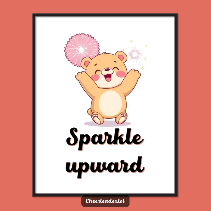 Funny Bear Cub Digital Art: Sparkly Toss Celebration, Instant Hilarious Decor