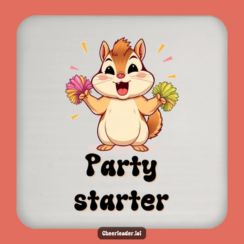 Funny Chipmunk Pom-Pom Coaster Set: Energetic Table Protector Gift