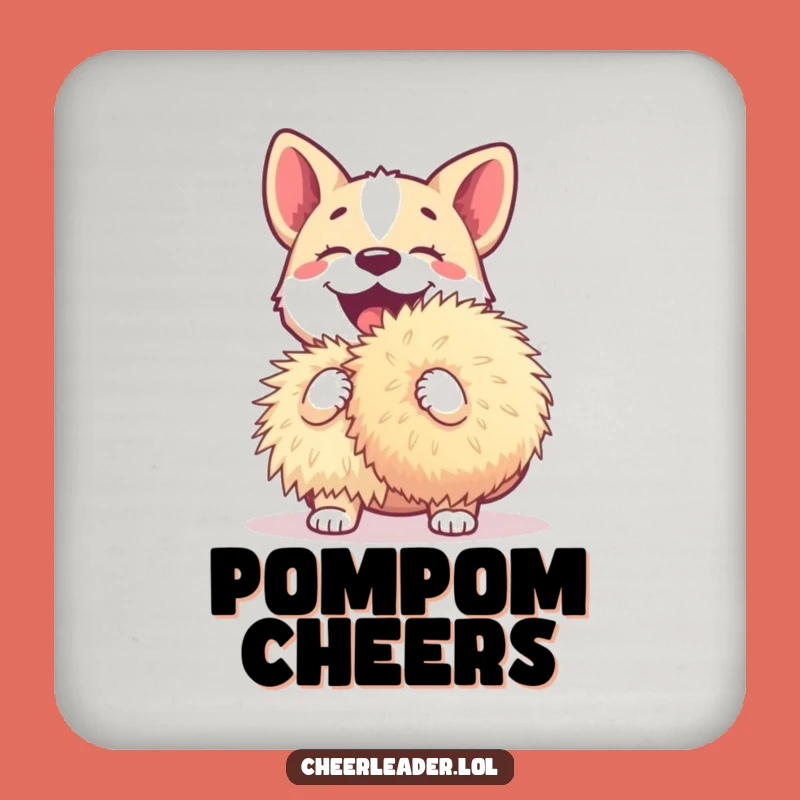 Funny Dog Pom-Pom Coasters (Set of 4) - Hilarious Drink Protection Gift