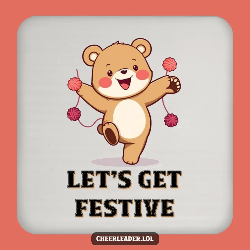 Funny High Kick Bear Coaster - Protect Surfaces with This Hilarious Funny Gift