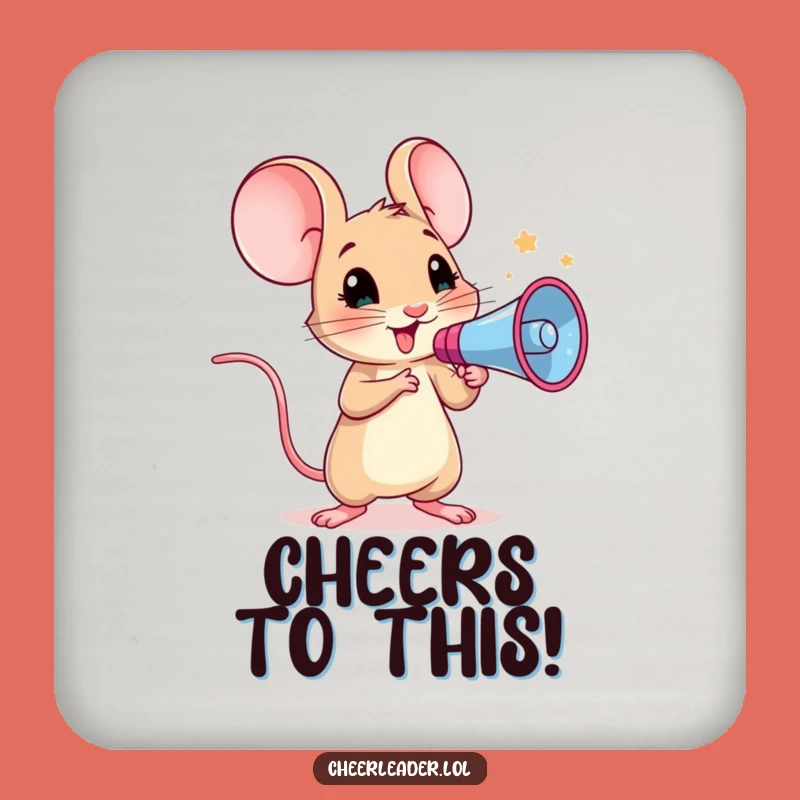 Funny Mouse Megaphone Drink Coaster: Protect Surfaces with Hilarious Animal Art