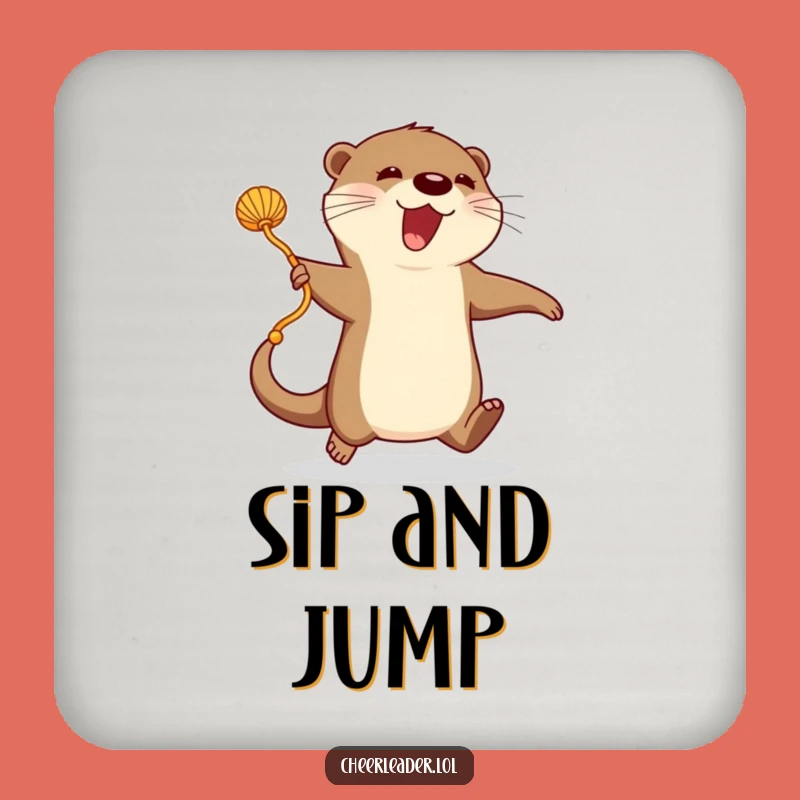 Funny Otter Fitness Drink Coaster: Protect Surfaces with an Energetic Otter!