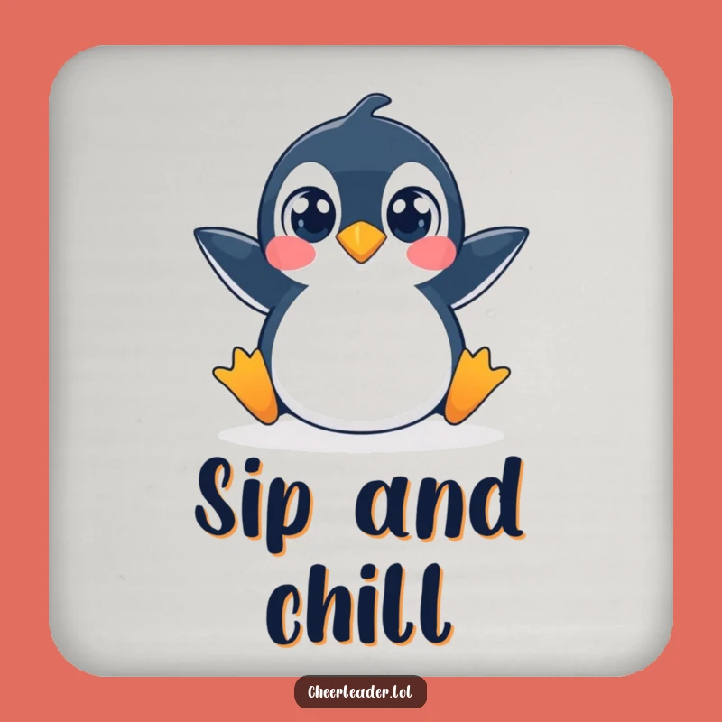 Funny Penguin Split Drink Coaster: Protect Surfaces with Hilarious Animal Art