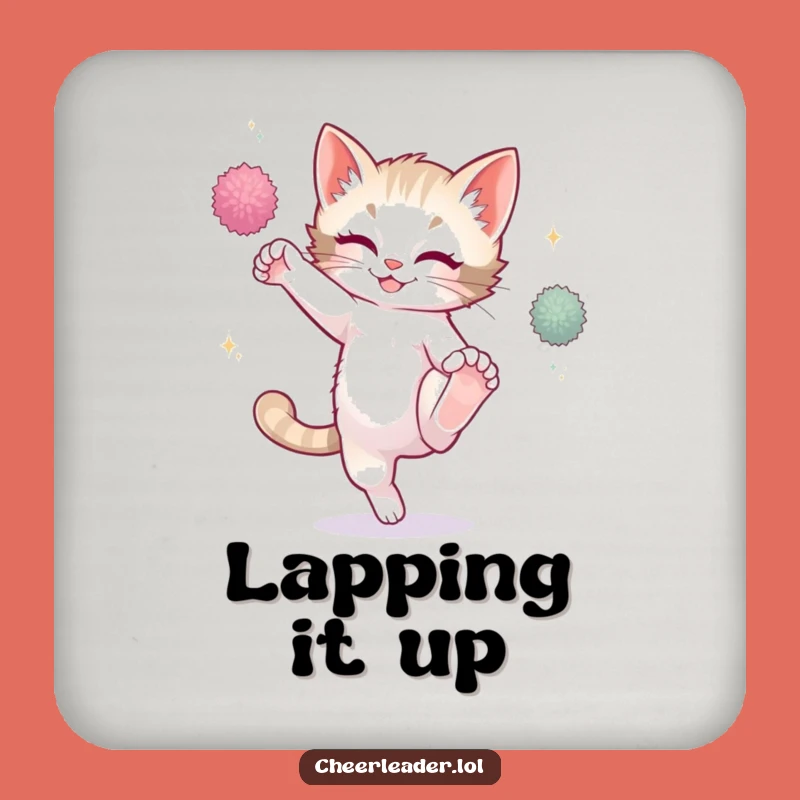 Funny Playful Kitten High Kick Coaster - Protect Surfaces Hilarious Gift for Homes!