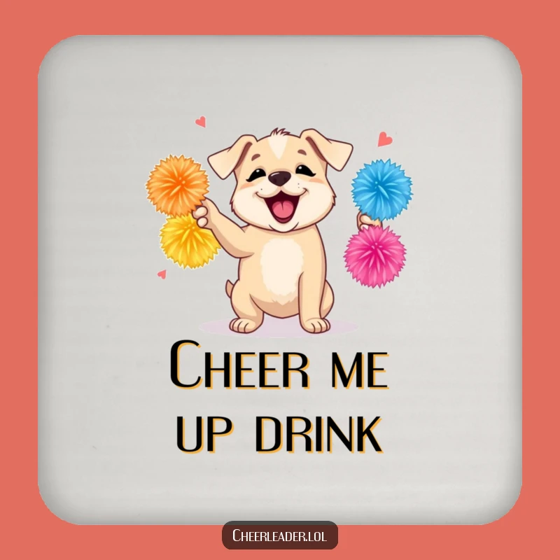 Funny Puppy Drink Coaster: Protect Surfaces With Pep, Playful Dog, Funny Gift