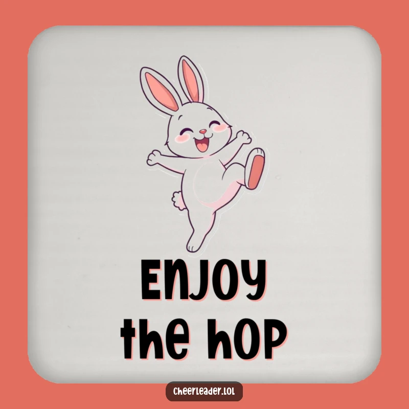 Funny Rabbit High Kick Coaster: Cheerful Table Protection Gift