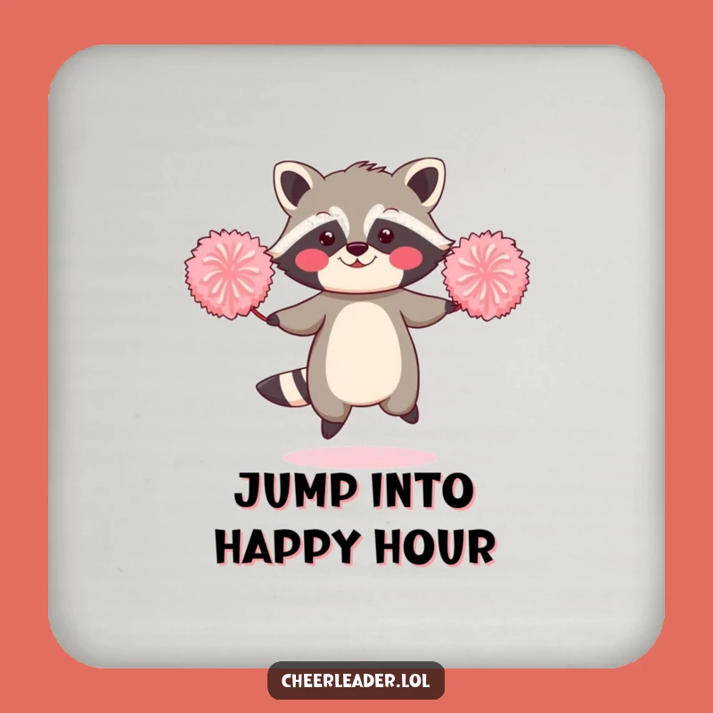 Funny Raccoon Jump Rope Coaster - Humorous Table Protection Gift