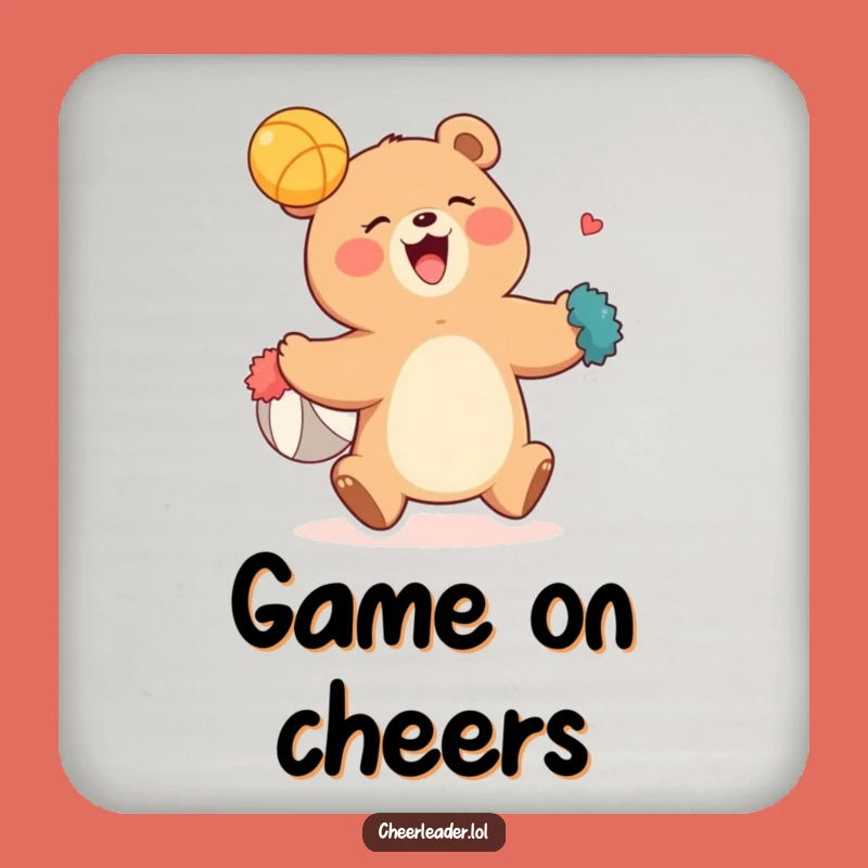 Funny Giggling Bear Pom-Pom Drink Coaster - Hilarious Protective Gift!
