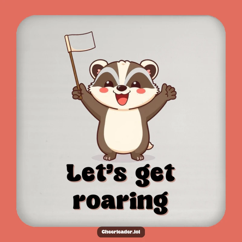 Funny Cheerful Badger Coaster: Protect Surfaces with Spirited Smiles!