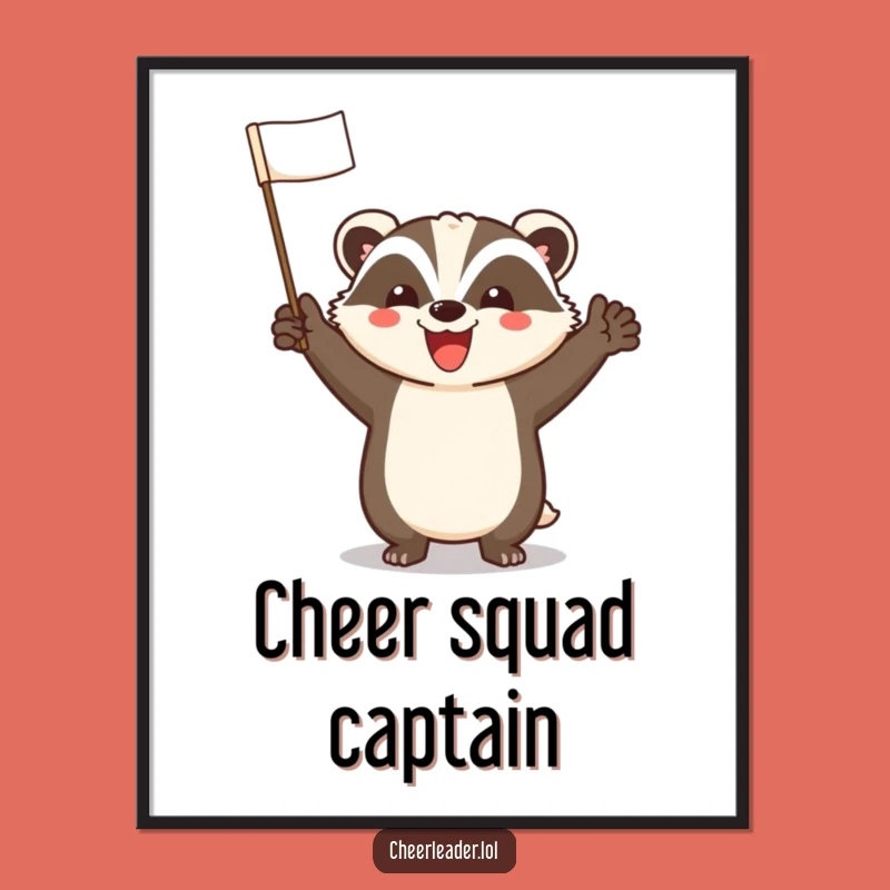 Funny Cheerful Badger Poster: Bring Enthusiasm to Your Walls!