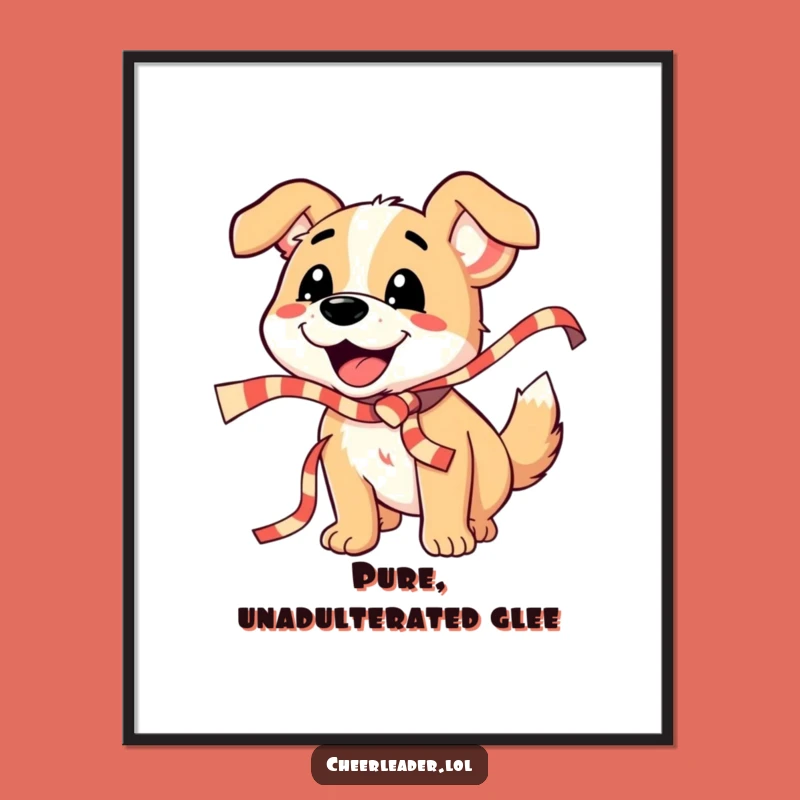 Funny Dog Ribbon Poster: Decorate with Canine Celebration, Joyful Party Art