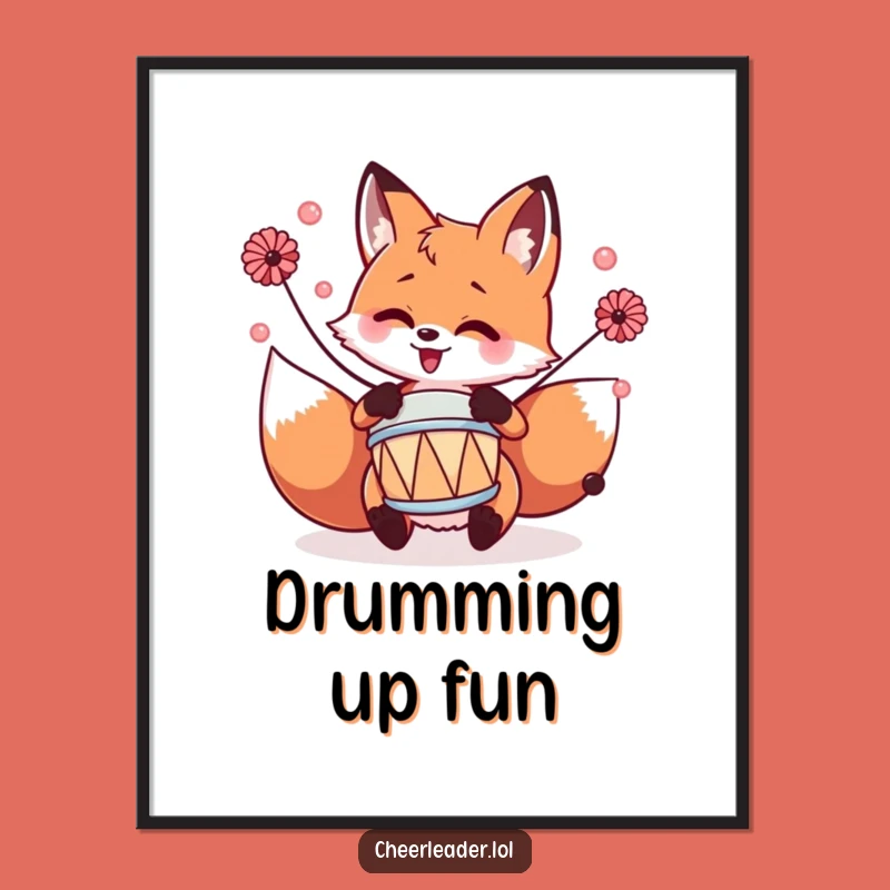 Funny Fox Drummer Art Print: Amp Up Your Walls with this Hilarious Gift