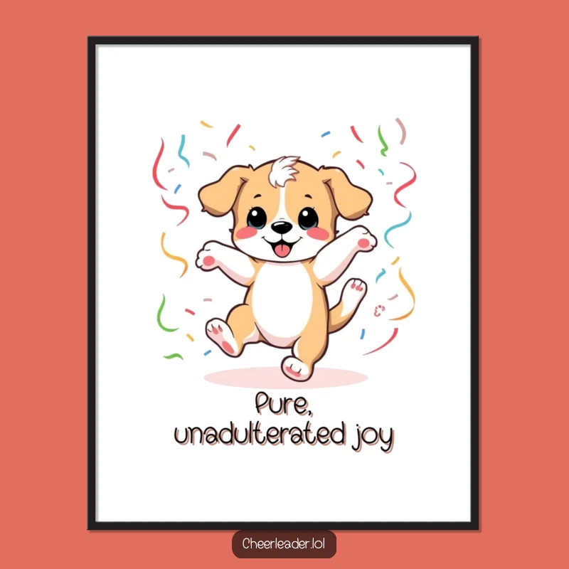 Funny Puppy Cartwheel Poster: Vibrant and Hilarious Wall Art Gift